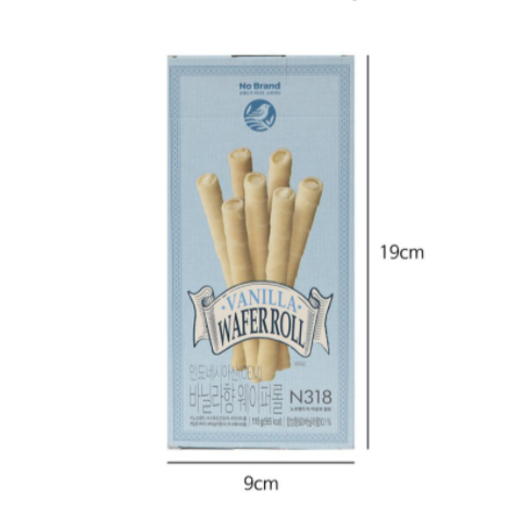 No Brand Vanilla Wafer Roll 115g*12/노브랜드 바닐라향 웨이퍼 롤