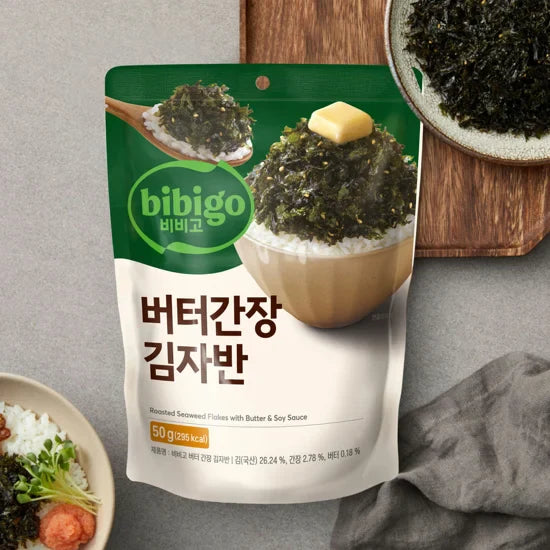 CJ bibigo SEASONED SEAWEED – BUTTERED SOY SAUCE FLAVOUR 50G*20/비비고 버터간장 김자반