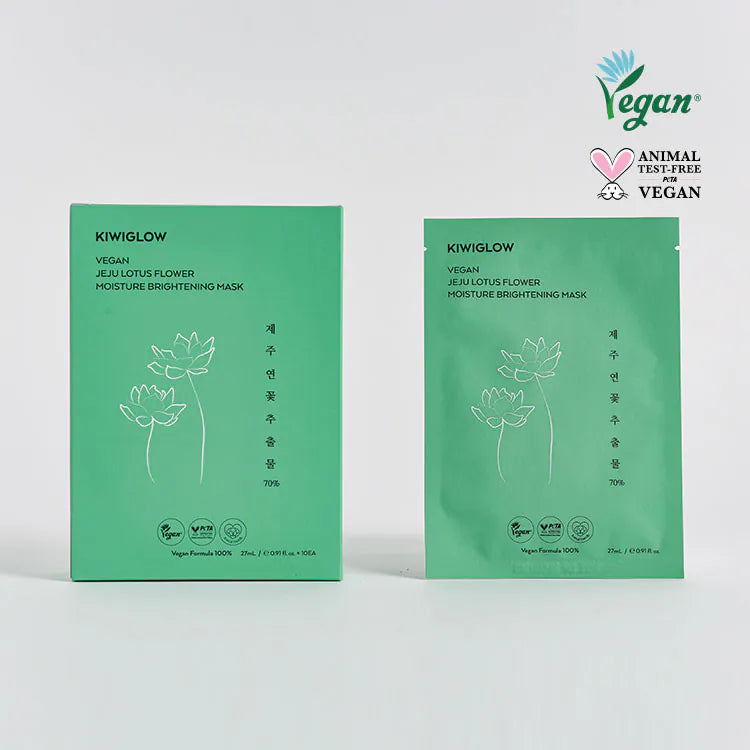 KIWIGLOW Vegan Jeju Lotus Flower  Moisture Brightening Mask