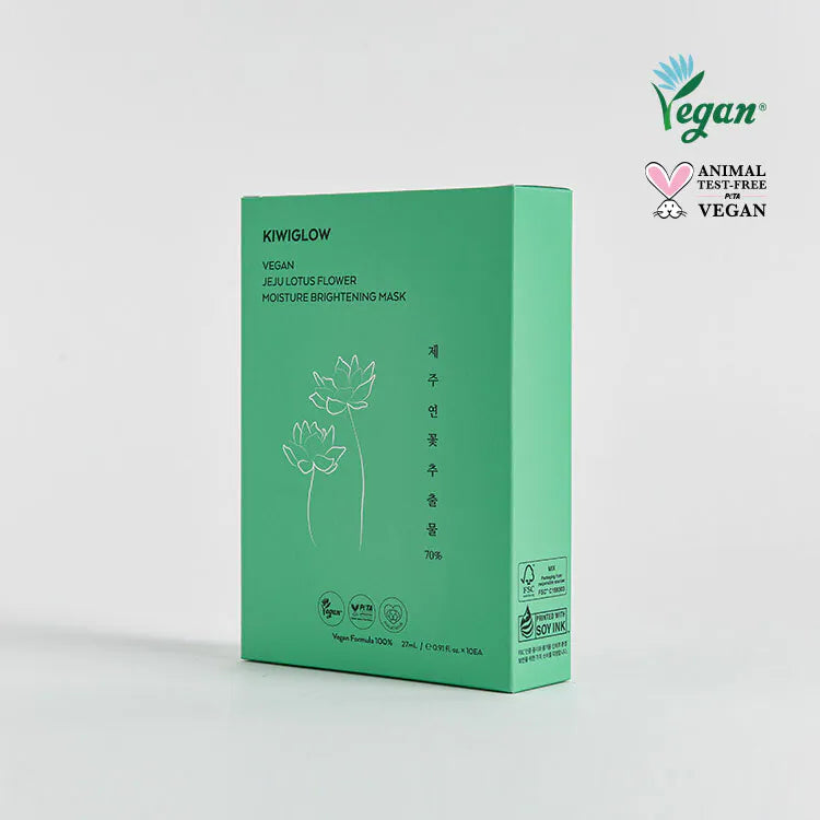 KIWIGLOW Vegan Jeju Lotus Flower  Moisture Brightening Mask
