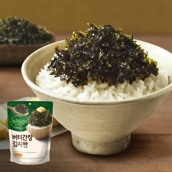 CJ bibigo SEASONED SEAWEED – BUTTERED SOY SAUCE FLAVOUR 50G*20/비비고 버터간장 김자반