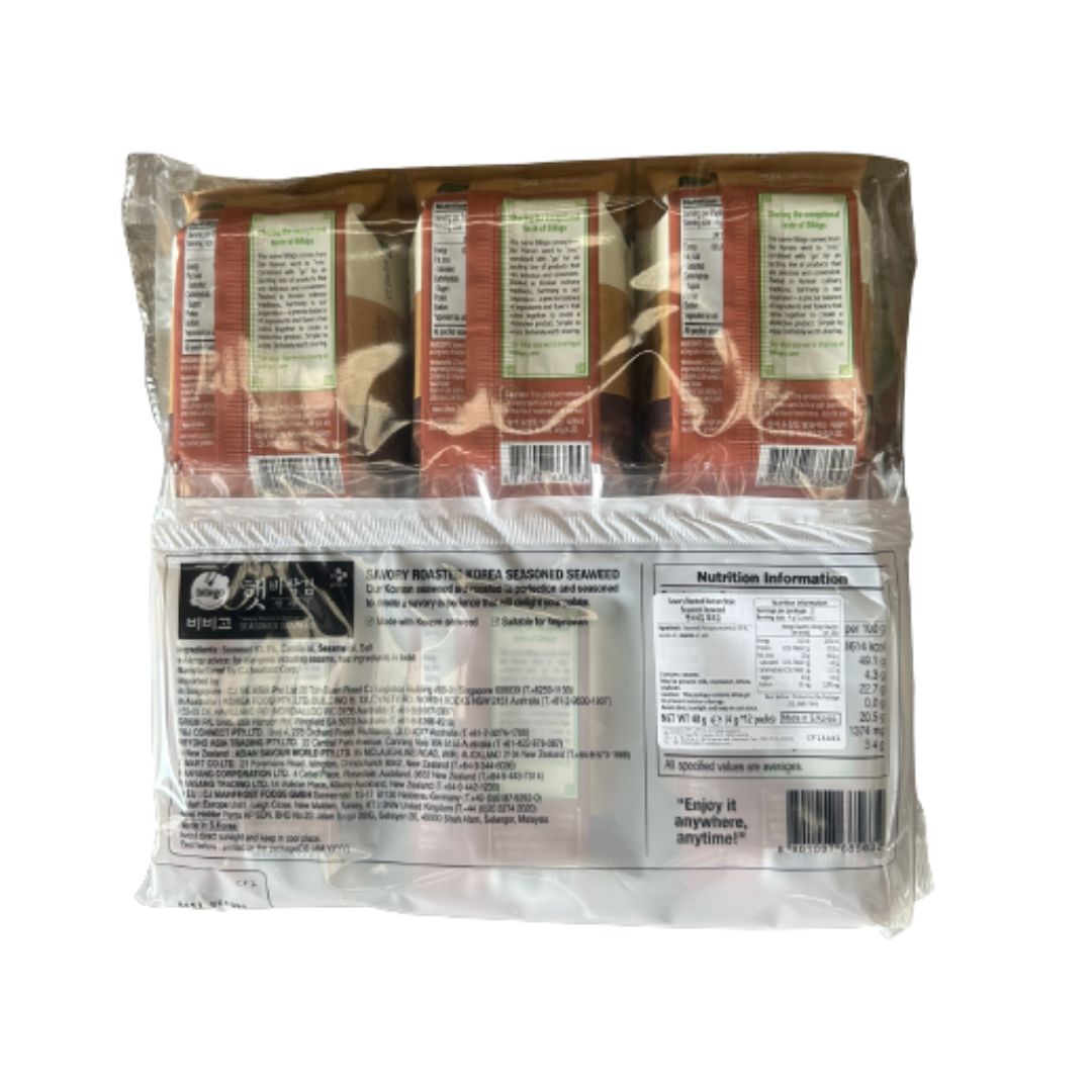 CJ Dried and Seasoned Laver 12ea*10 /비비고 햇바삭김 재래 도시락 김 12입