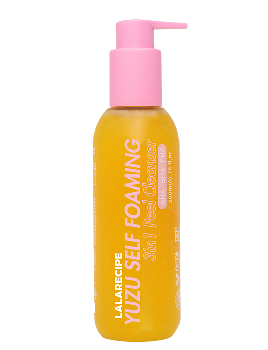 LALARECIPE Yuzu Self Foaming 3 in 1 Peel Cleanser